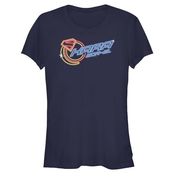 Juniors Supergirl Kara Moon Neon Sign T Shirt