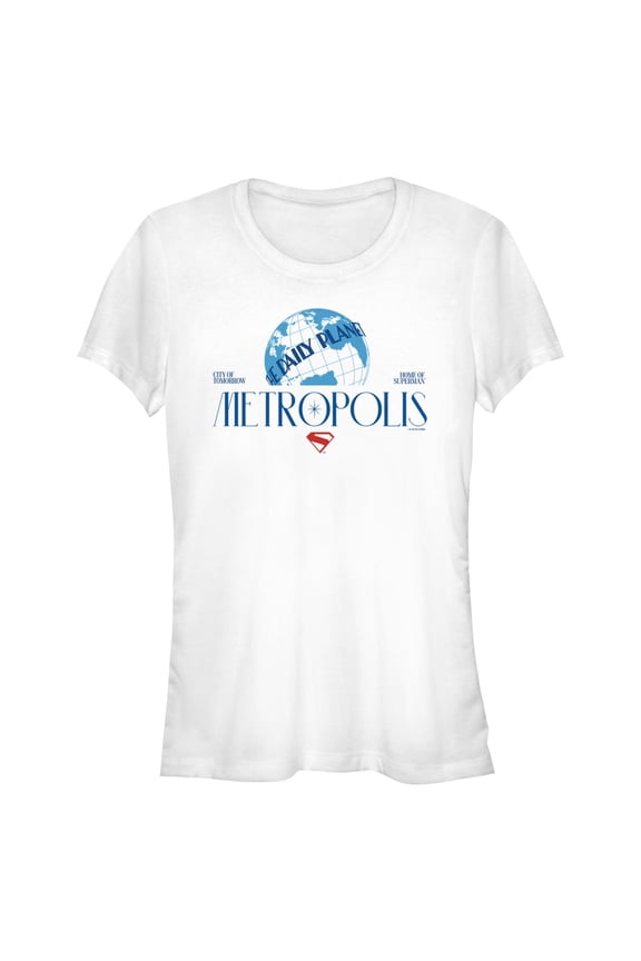 Juniors Superman City of Tomorrow Metropolis T Shirt