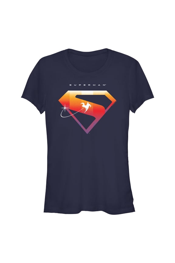 Juniors Superman Colorful Logo T Shirt