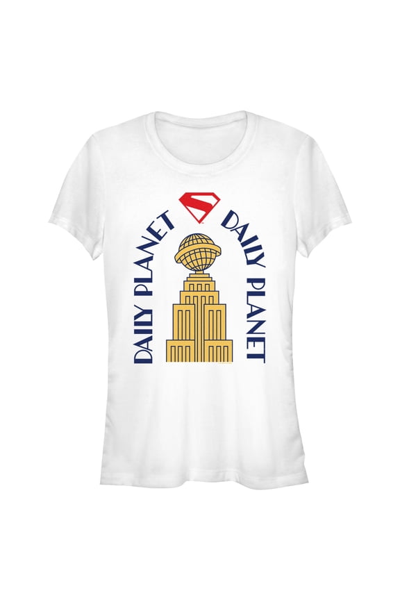 Juniors Superman Daily Planet Building T Shirt