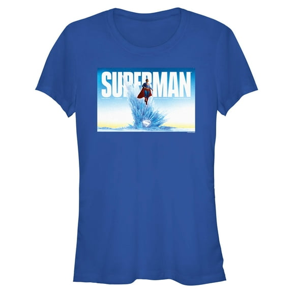 Juniors Superman Fortress of Solitude Hero Pose T Shirt