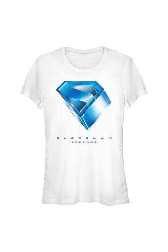 Juniors Superman Fortress of Solitude Symbol T Shirt