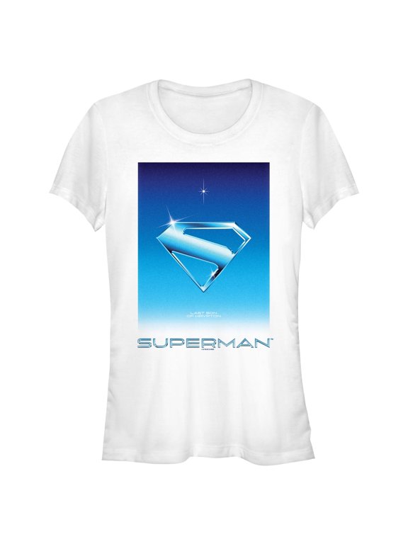 Juniors Superman Last Son of Krypton Blue Symbol T Shirt
