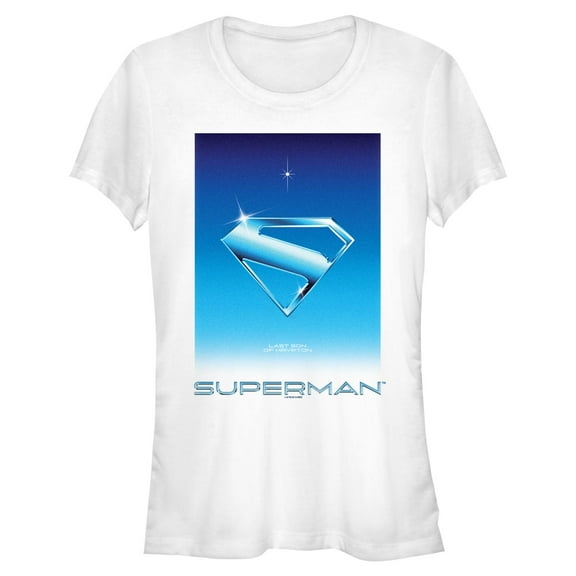 Juniors Superman Last Son of Krypton Blue Symbol T Shirt