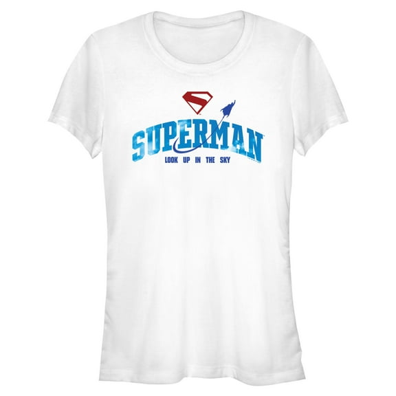 Juniors Superman Look Up In The Sky T Shirt