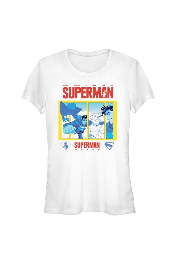 Juniors Superman Look Up in the Sky Friends T Shirt