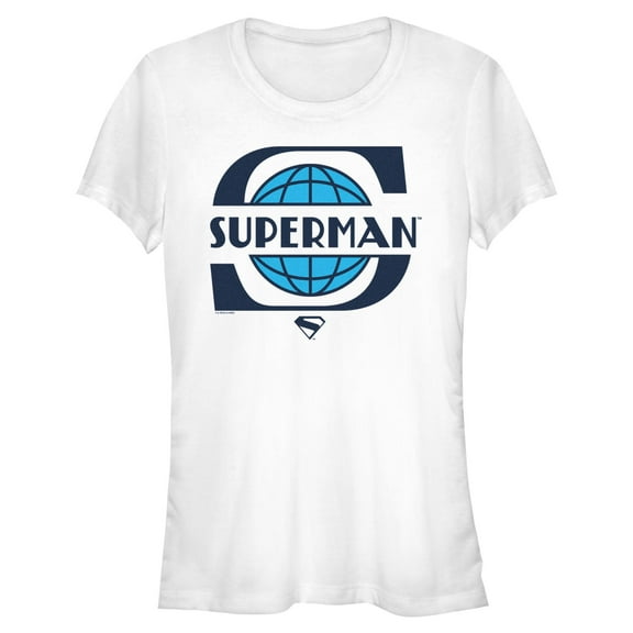 Juniors Superman Retro Planet Logo T Shirt