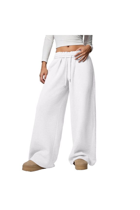 Juniors Sweatpants 2026 Spring Summer Wide Leg Lounge Pants Casual High Waisted Drawstring Loose Long Pants with Pockets