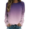 thumbnail image 1 of Juniors Sweatshirts & Hoodies Autumn Winter Fashion Gradient Print Hoodless Long Sleeve Pullover Sweater, 1 of 4
