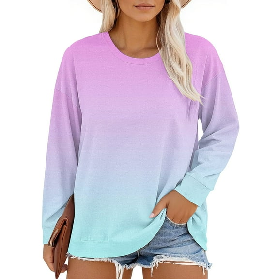 Juniors T-Shirts Plus Size Neck T Shirts Women Long Sleeve Tops Casual Summer Tshirts Loose Fit Tee T Shirts for Women