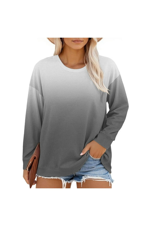 Juniors T-Shirts Plus Size Neck T Shirts Women Long Sleeve Tops Casual Summer Tshirts Loose Fit Tee T Shirts for Women
