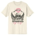 thumbnail image 1 of Old Statue Angel, Wings, Child, Heart, Thinking of You, 15:15, Checkered, on Sand Short Sleeve Adult T-Shirt-Medium, 1 of 3