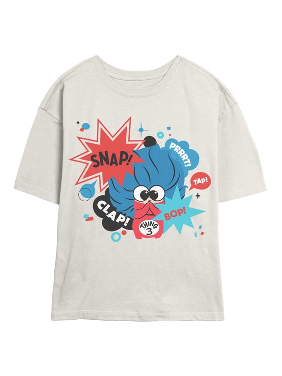 Juniors The Cat in the Hat Thing 3 Clap Snap T Shirt