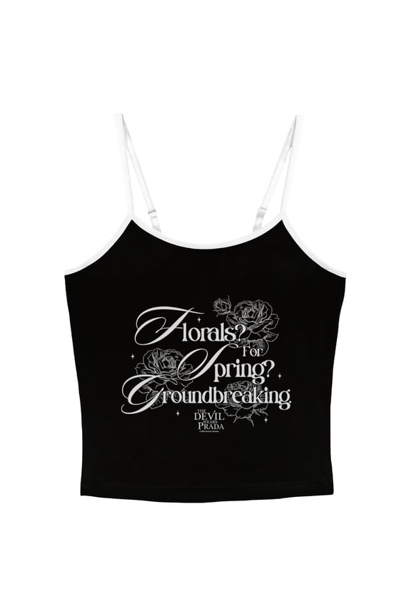 Juniors The Devil Wears Prada Florals for Spring Groundbreaking Quote Cami Tank Top