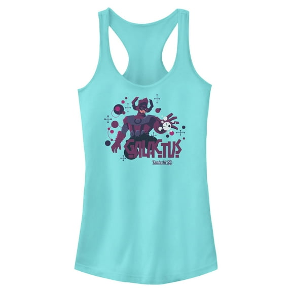 Juniors The Fantastic Four: First Steps Galactus Retro World Racerback Tank