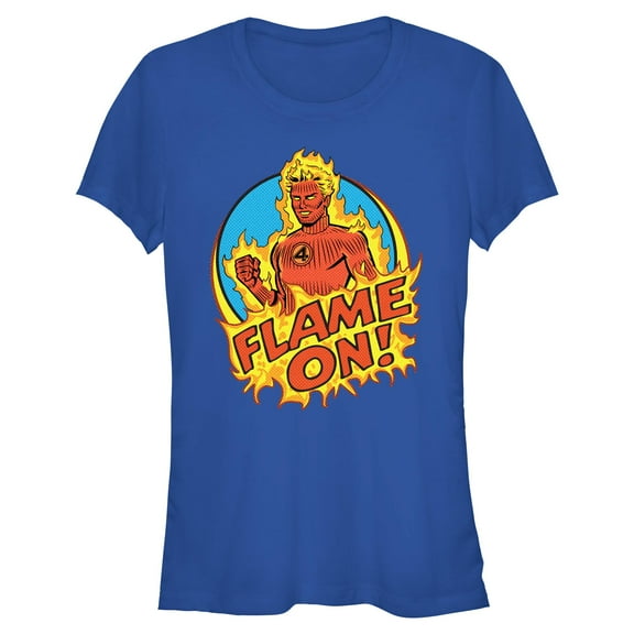 Juniors The Fantastic Four: First Steps Human Torch Flame On Phrase T Shirt