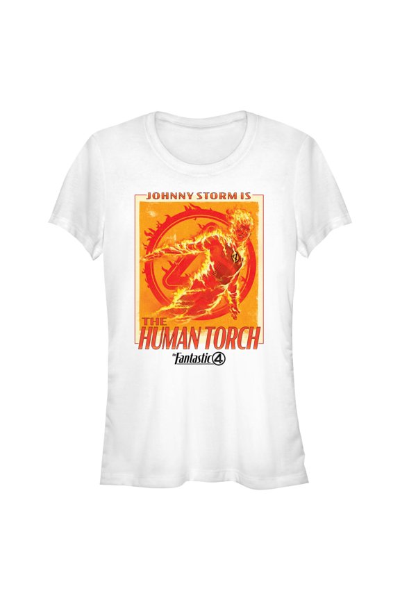Juniors The Fantastic Four: First Steps Johnny the Human Torch T Shirt