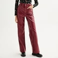 thumbnail image 1 of Juniors' Tinseltown Faux Leather High-Rise Wide Leg Pants Color: Cabernet Size: 11, 1 of 4