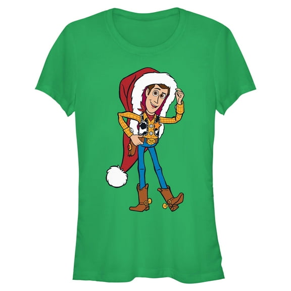 Juniors Toy Story Christmas Woody Santa Hat T Shirt