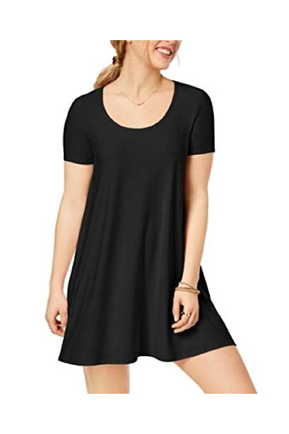 Juniors' Trapeze T-Shirt Dress Black Beauty XS