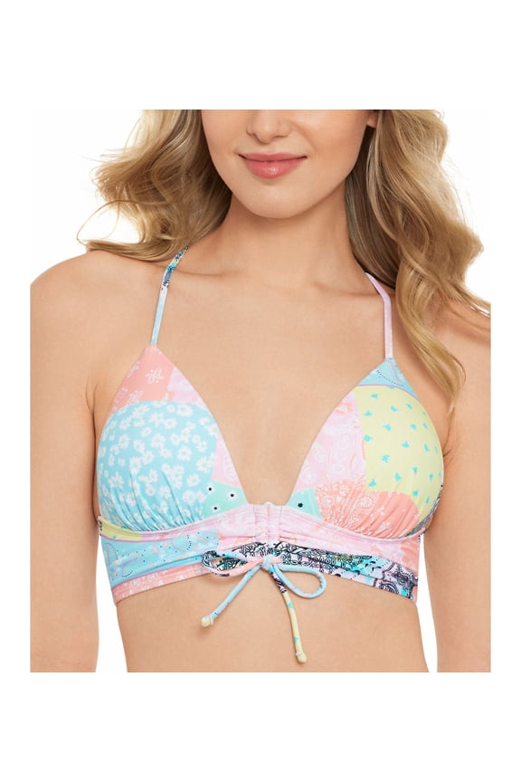 Juniors' Tunnel-Front Midkini Top Patch Maker S