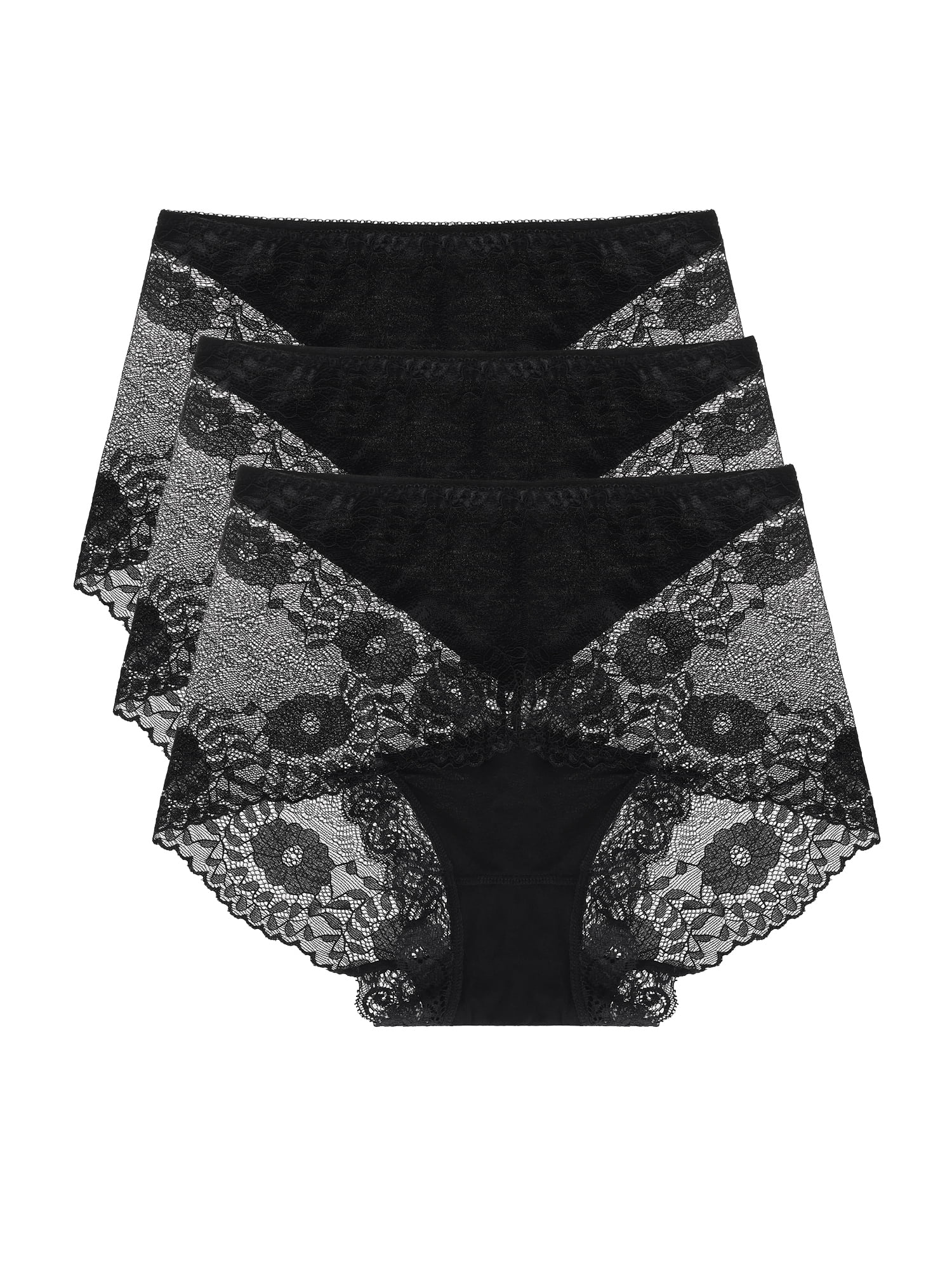Juniors Underwear Floral Lace MidWaist Panty Briefs 3Pack