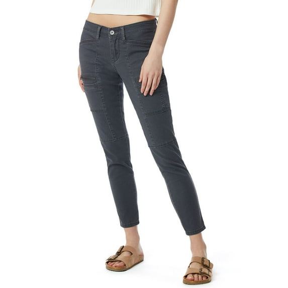 Juniors' Unionbay Blaire Stretch Twill Skinny Utility Moto Pants Color: Galaxy Gray Size: 15