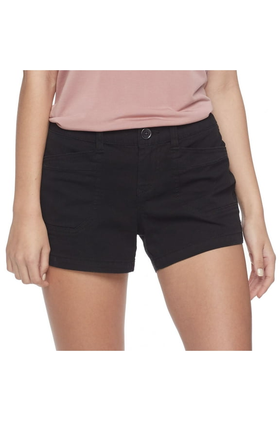 Juniors' Unionbay Delaney Stretch Twill Shorts Color: Black Size: 7
