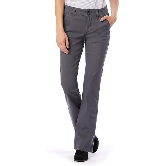 Juniors' Unionbay Uniform Hayden Twill Bootcut Pants Color: Galaxy Gray Size: 0