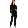 thumbnail image 1 of Juniors Velour 2 Pieces Full-Zip Hoodies Sweatshirt and Pants Super Soft Yoga Running Sport Jacket & Jogger Pants  Velour Tracksuit Set, 1 of 8