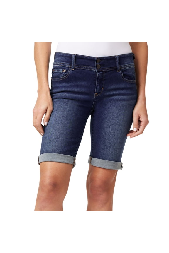 Juniors' WallFlower Insta Soft Ultra Mid-Rise Bermuda Jean Shorts Color: Paris Size: 17