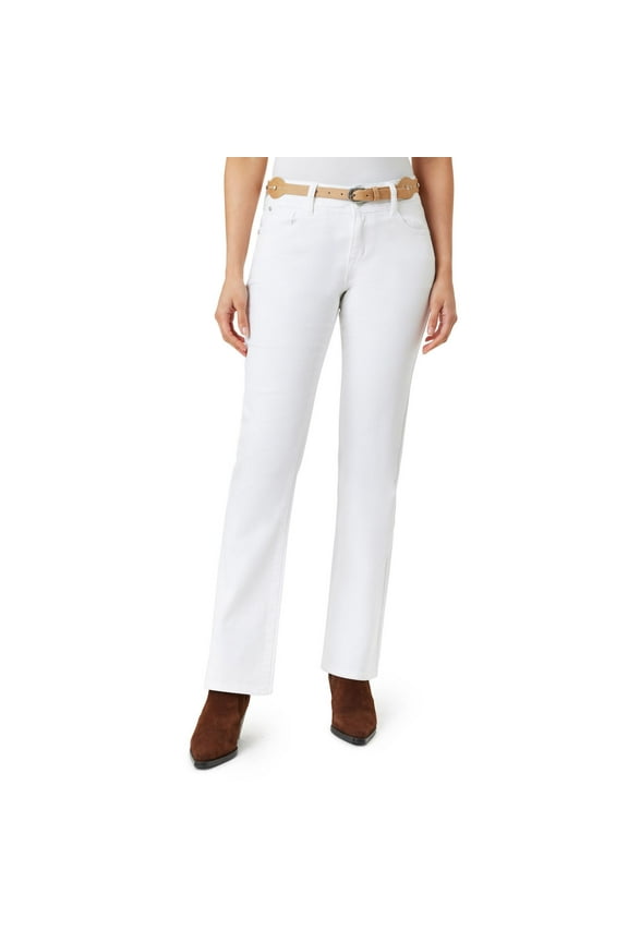 Juniors' WallFlower Luscious Curvy Insta Stretch Mid-Rise Slim Belted Bootcut Color: White Size: 13