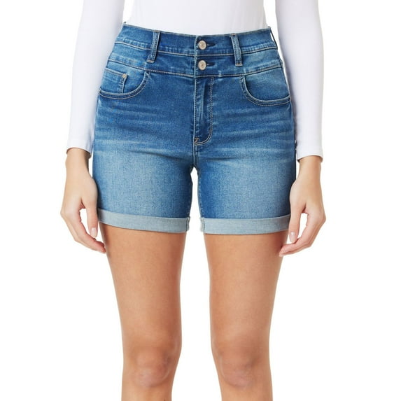 Juniors' WallFlower Soft Sassy High Rise Midi Shorts Color: Hallie Size: 13