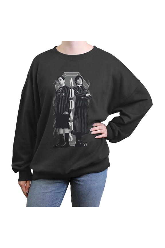 Juniors Wednesday Addams Siblings Pose Sweatshirt