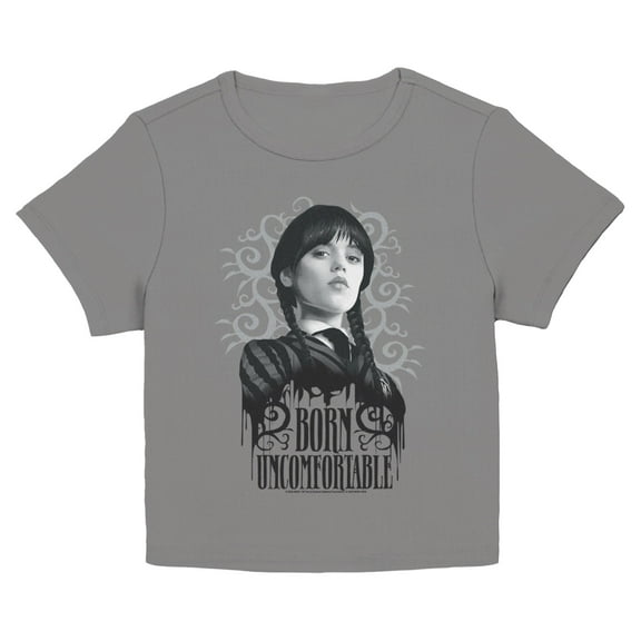 Juniors Wednesday Born Uncomfortable Portrait T Shirt