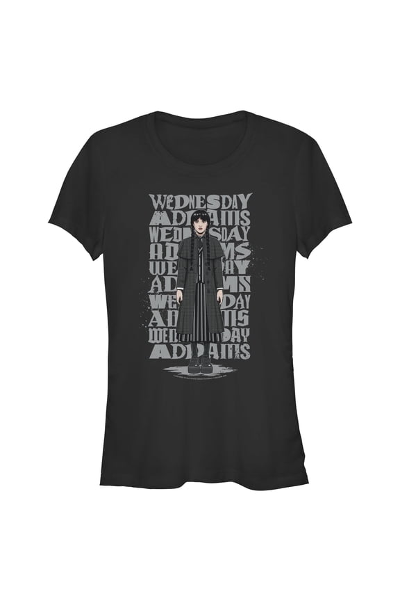 Juniors Wednesday Cartoon Addams T Shirt