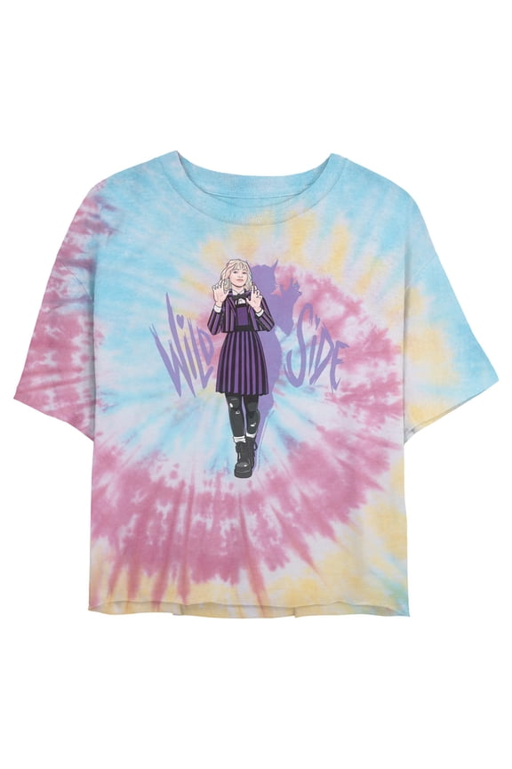 Juniors' Wednesday Enid Sinclair Wild Side Pose Cropped T-Shirt