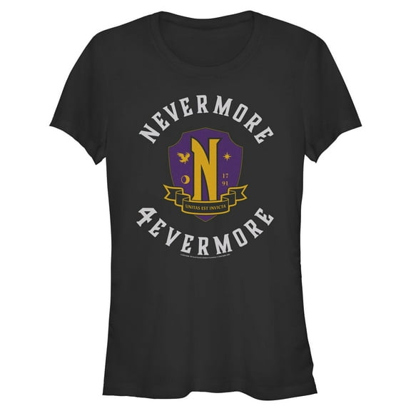 Juniors Wednesday Nevermore 4evermore T Shirt