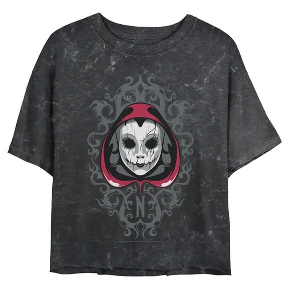 Juniors Wednesday Nevermore Academy Mysterious Mask T Shirt