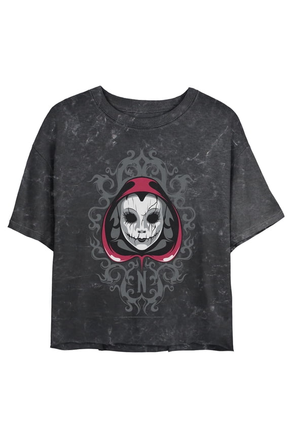 Juniors Wednesday Nevermore Academy Mysterious Mask T Shirt