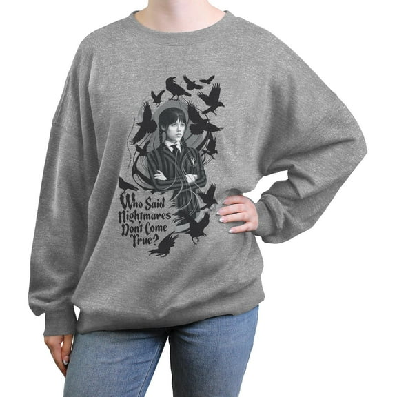 Juniors Wednesday Nightmares Come True Sweatshirt