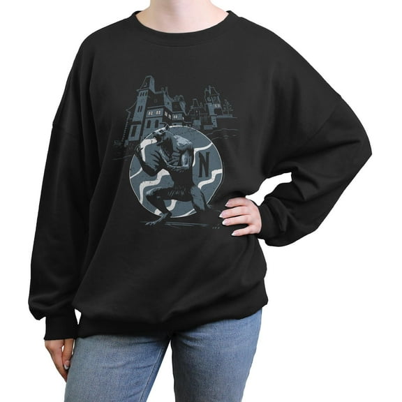 Juniors Wednesday Werewolf Action Sweatshirt
