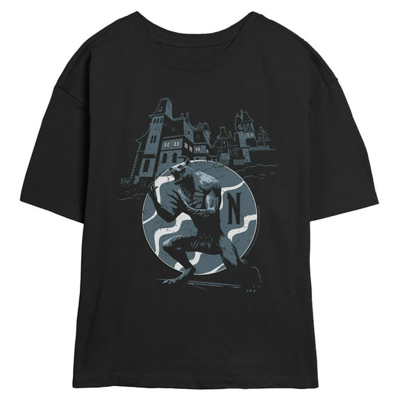 Juniors Wednesday Werewolf Landscape T Shirt