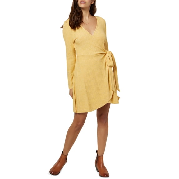 Juniors' Weston Knit Wrap Dress Mimosa L