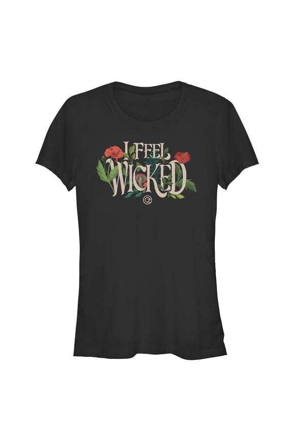 Juniors Wicked: For Good I Feel Floral Quote T Shirt