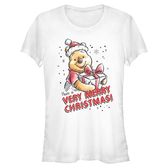 Juniors Winnie the Pooh Have a Very Merry Christmas T Shirt