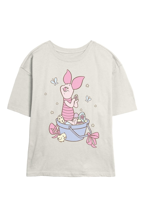 Juniors Winnie the Pooh Sweet Egg Hunt Piglet T Shirt