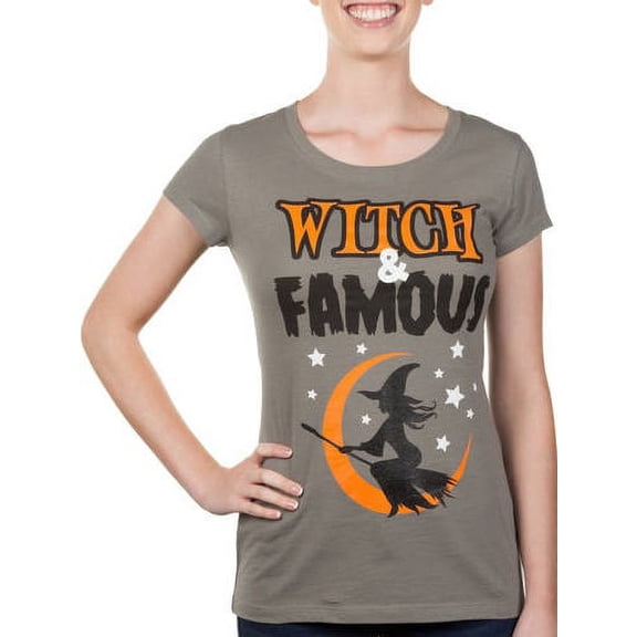 Juniors' "Witch and Famous" Halloween Graphic Tee
