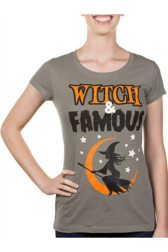 Juniors' "Witch and Famous" Halloween Graphic Tee