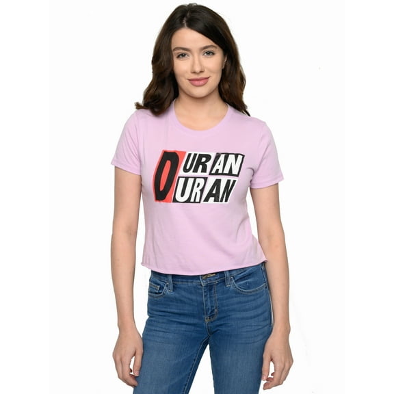 Juniors Women's Duran Duran Band Short Sleeve T-Shirt Quartz Purple Crop Top